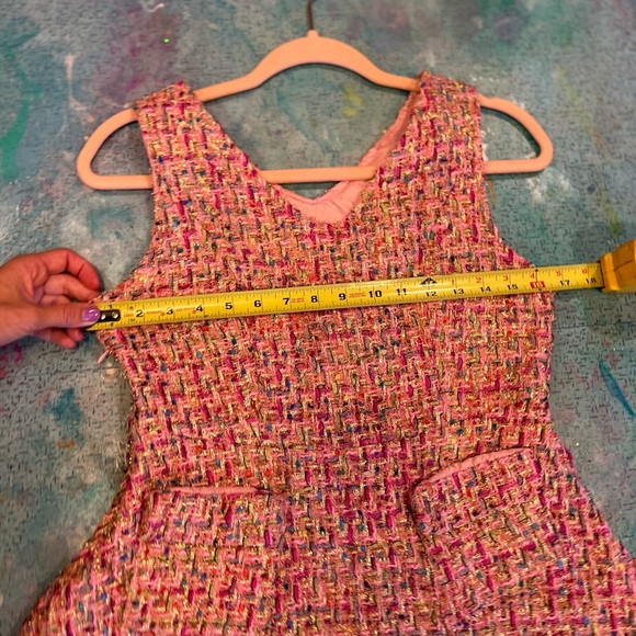 Pink Metallic Tweed Dress - Picture 8 of 10